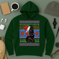 Christmas Lights Santa Cat Ugly Hoodie thumb 3
