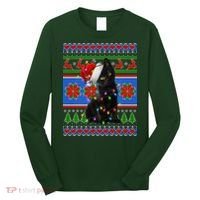Christmas Lights Santa Cat Ugly Long Sleeve Shirt thumb 0