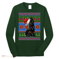 Christmas Lights Santa Cat Ugly Long Sleeve Shirt thumb 0