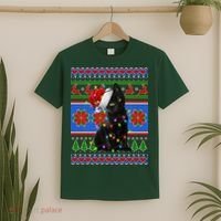 Christmas Lights Santa Cat Ugly T-Shirt thumb 2