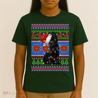 Christmas Lights Santa Cat Ugly T-Shirt thumb 4