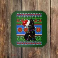 Christmas Lights Santa Cat Ugly Coaster thumb 0