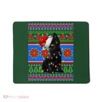 Christmas Lights Santa Cat Ugly Mousepad thumb 0
