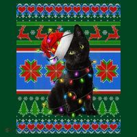 Christmas Lights Santa Cat Ugly Mousepad thumb 1