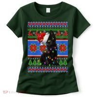 Christmas Lights Santa Cat Ugly Women's T-Shirt thumb 0