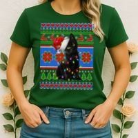 Christmas Lights Santa Cat Ugly Women's T-Shirt thumb 2