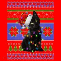 Christmas Lights Santa Cat Ugly Santa Hat thumb 1