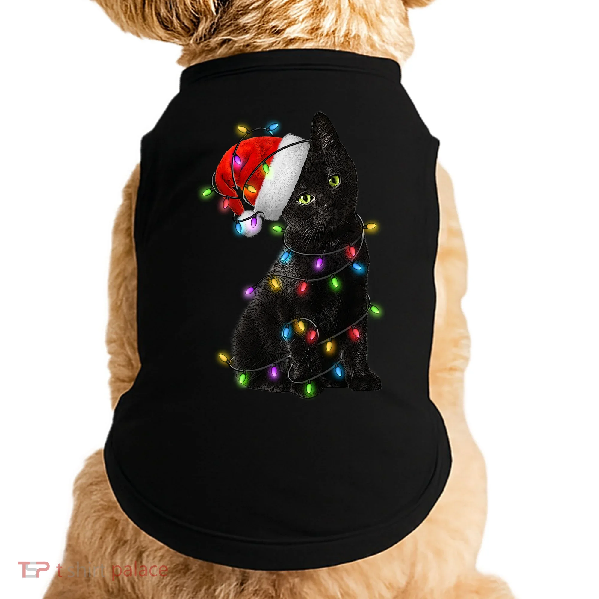 Christmas Lights Santa Kitty Doggie Tank
