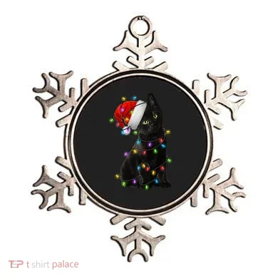 Christmas Lights Santa Kitty Ornament