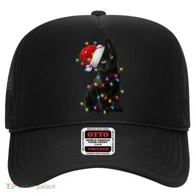 Christmas Lights Santa Kitty Hat