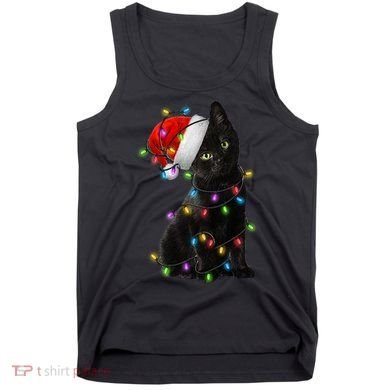Christmas Lights Santa Kitty Tank Top