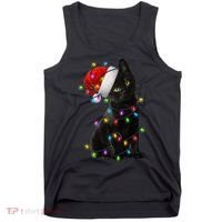 Christmas Lights Santa Kitty Tank Top thumb 0