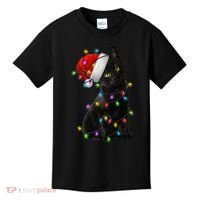 Christmas Lights Santa Kitty Kids T-Shirt thumb 0