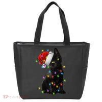 Christmas Lights Santa Kitty Tote Bag thumb 0