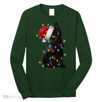 Christmas Lights Santa Kitty Long Sleeve Shirt thumb 0