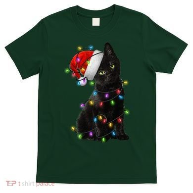 Christmas Lights Santa Kitty T-Shirt