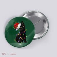 Christmas Lights Santa Kitty Button thumb 0