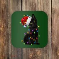 Christmas Lights Santa Kitty Coaster thumb 0