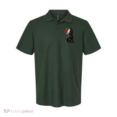 Christmas Lights Santa Kitty Polo
