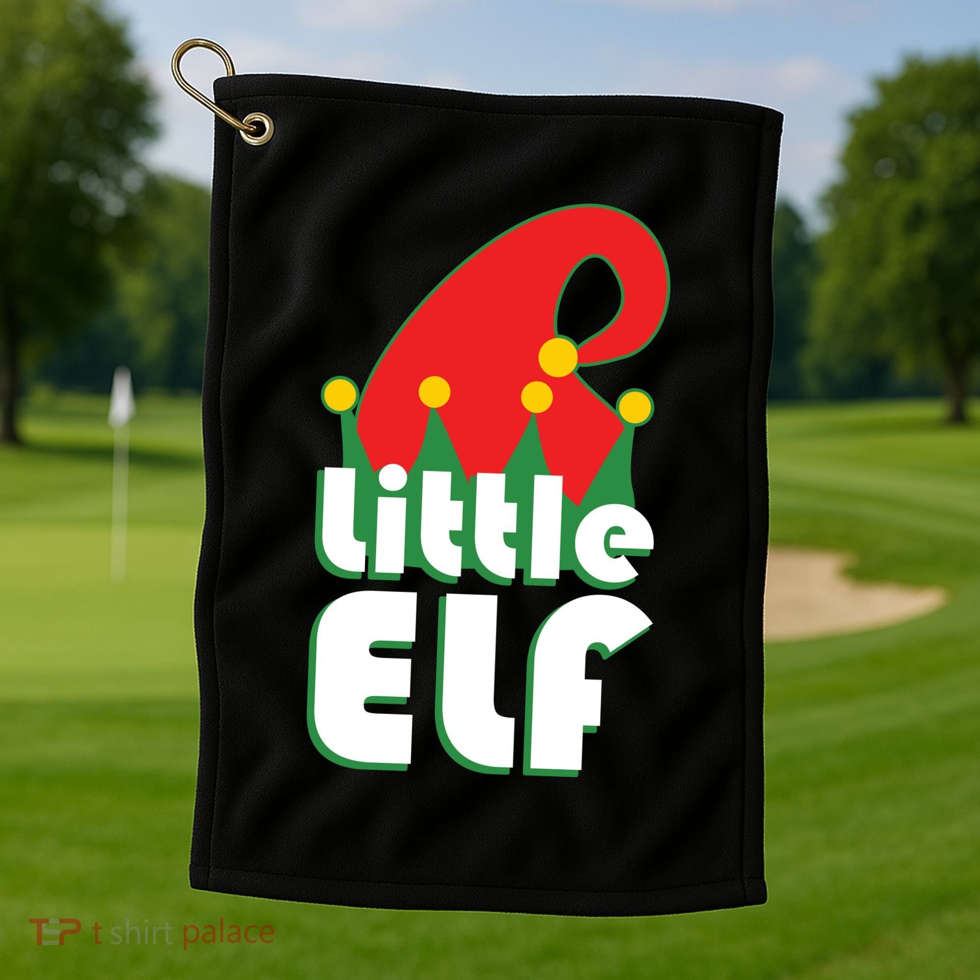 Christmas Little Elf Hat Golf Towel