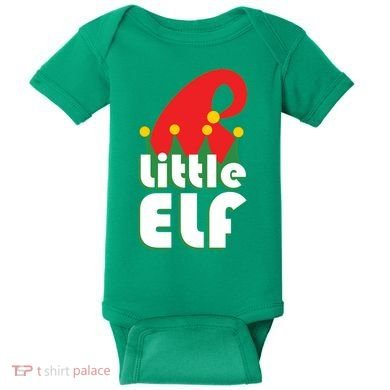 Christmas Little Elf Hat Baby Bodysuit