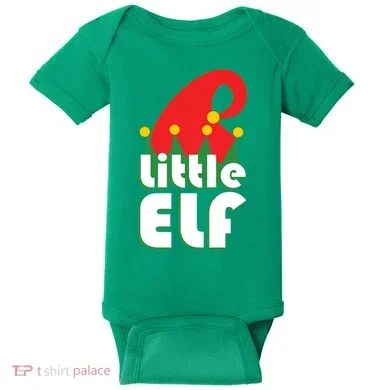 Christmas Little Elf Hat Baby Bodysuit