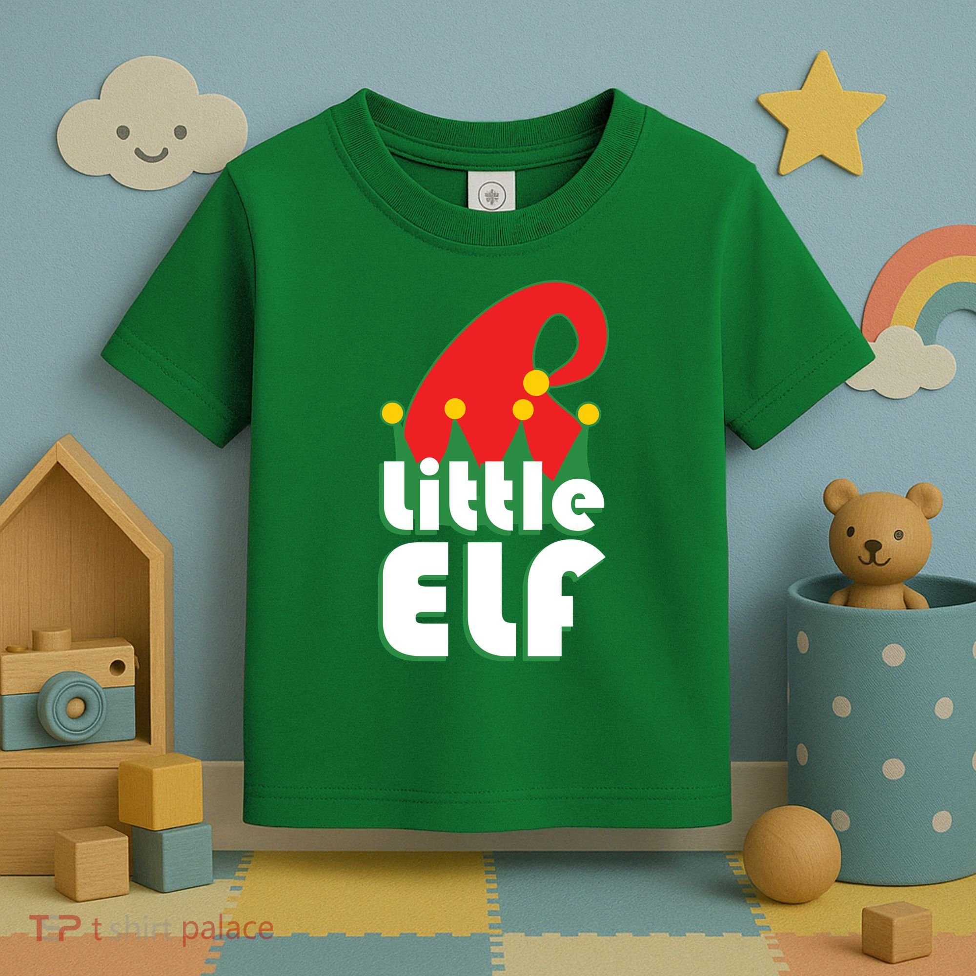 Christmas Little Elf Hat Toddler T-Shirt