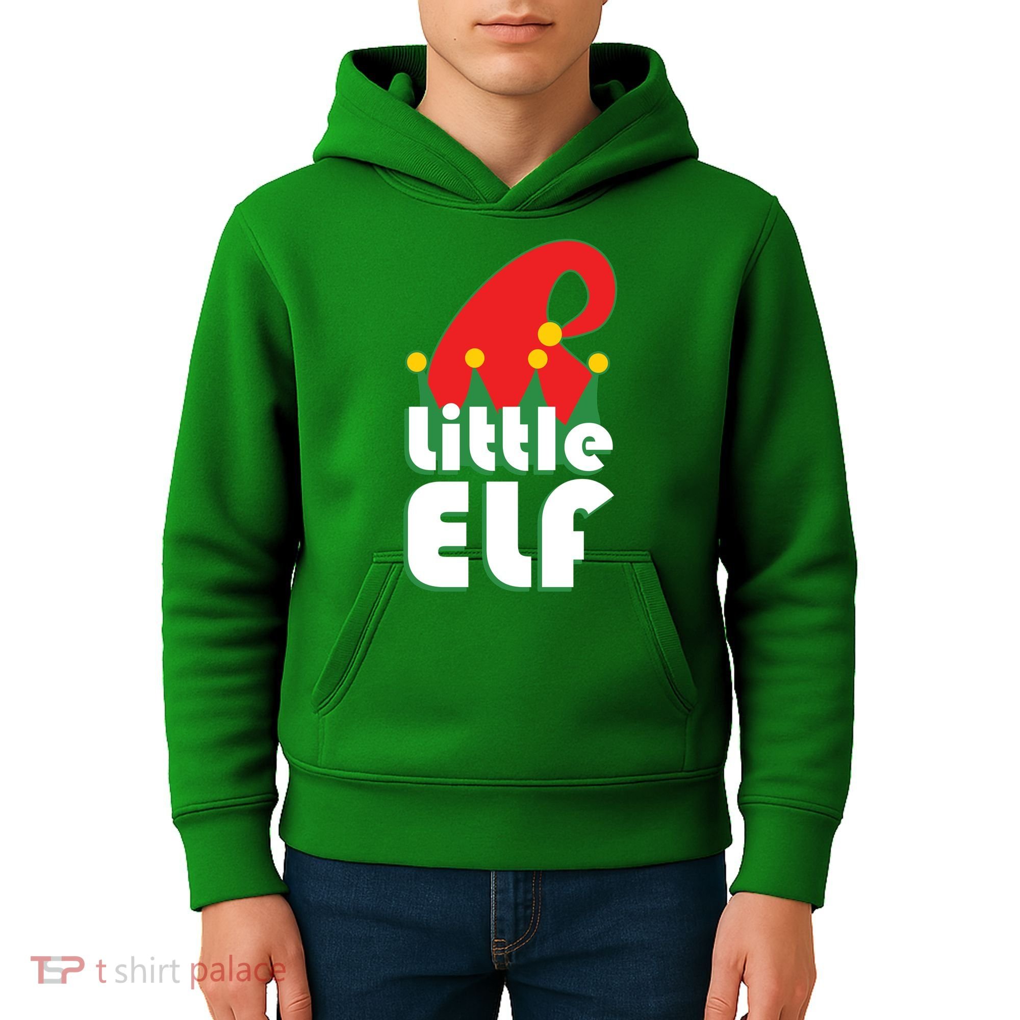 Christmas Little Elf Hat Kids Hoodie
