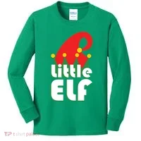 Christmas Little Elf Hat Kids Long Sleeve Shirt thumb 0