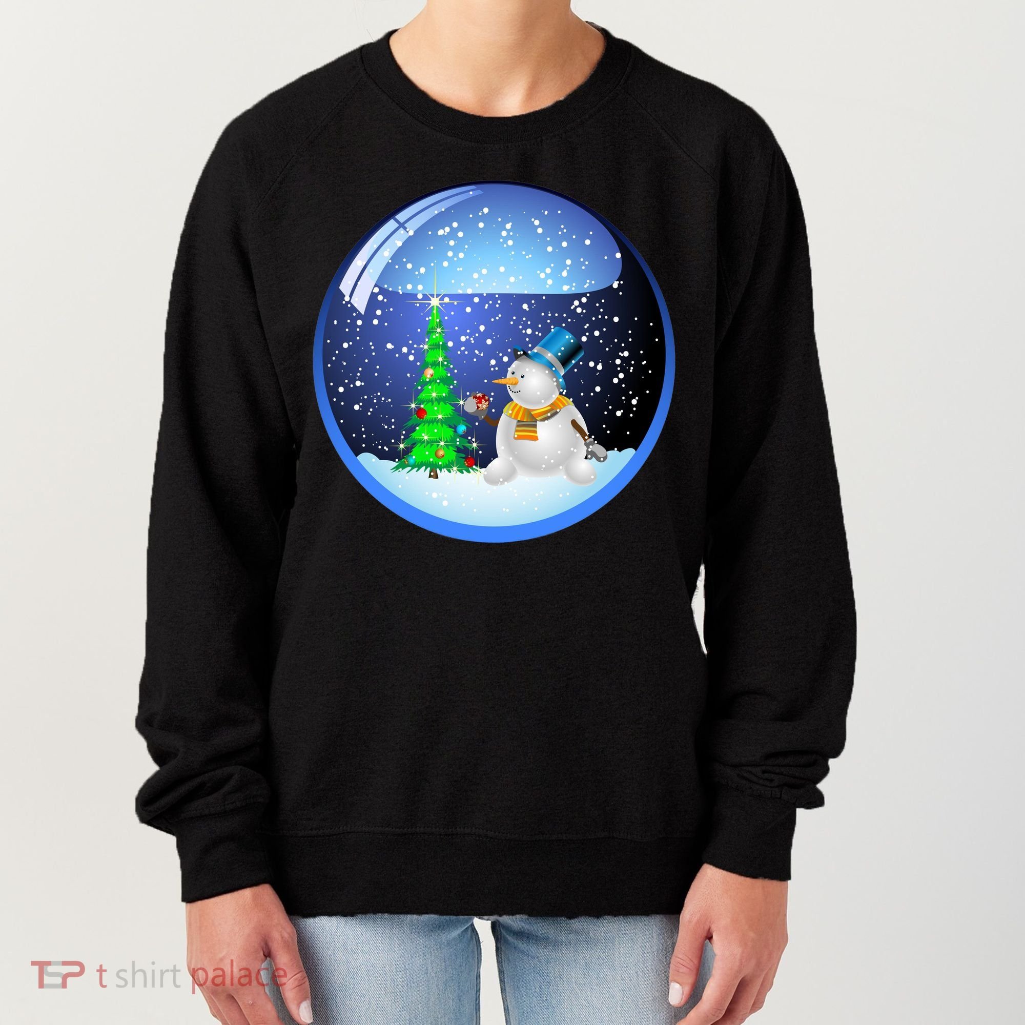 Christmas Little Snowman Globe Women's Sweatshirt