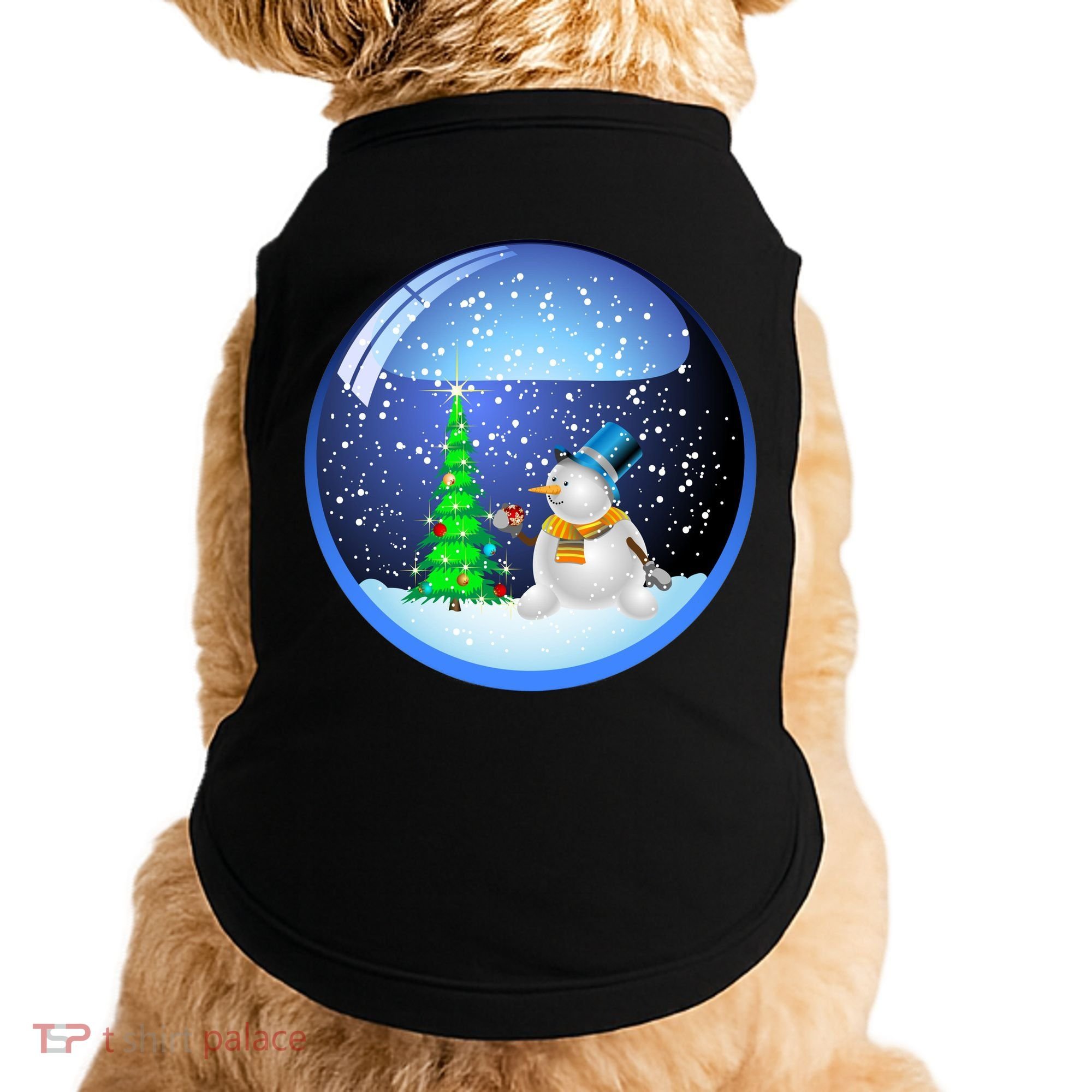 Christmas Little Snowman Globe Doggie Tank