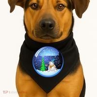 Christmas Little Snowman Globe USA-Made Doggie Bandana thumb 1