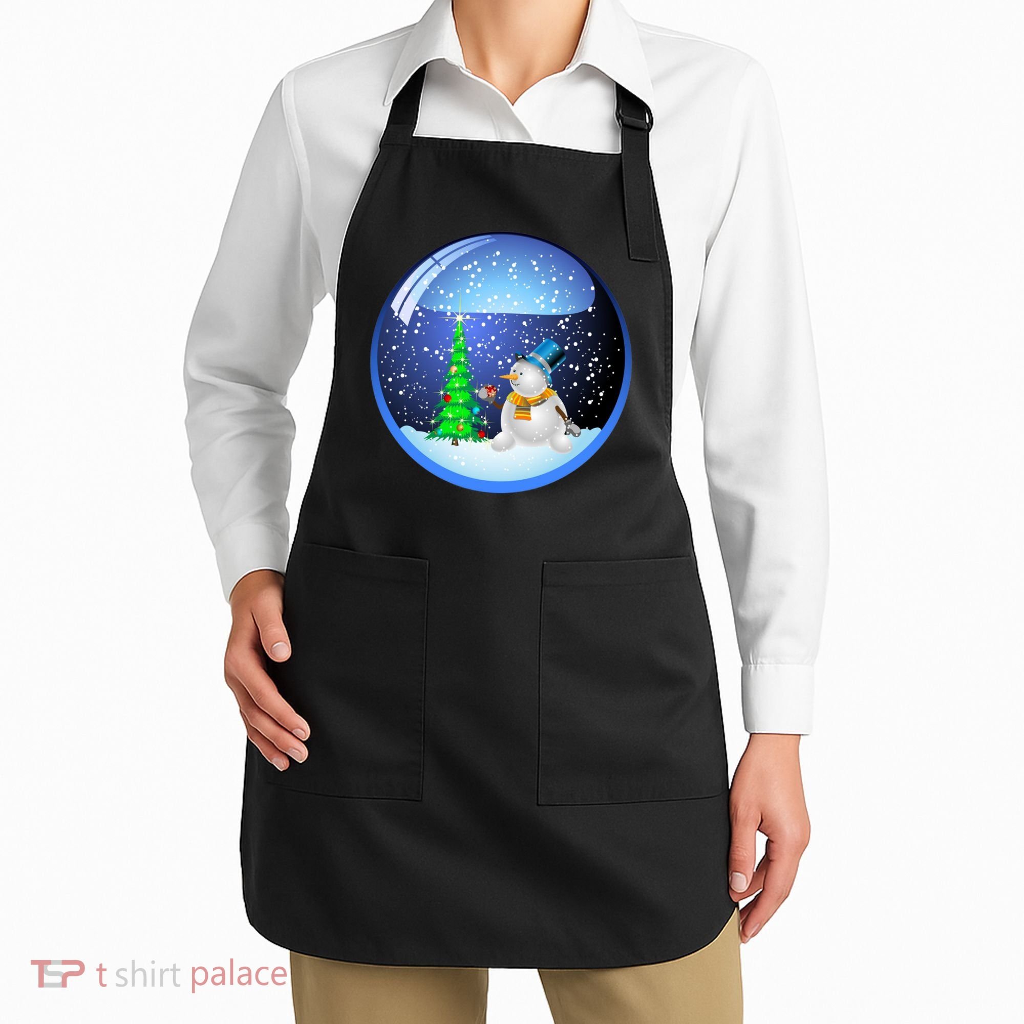 Christmas Little Snowman Globe Apron