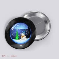 Christmas Little Snowman Globe Button thumb 0