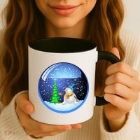 Christmas Little Snowman Globe Coffee Mug thumb 3