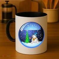 Christmas Little Snowman Globe Coffee Mug thumb 4