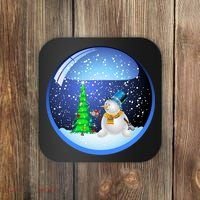 Christmas Little Snowman Globe Coaster thumb 0