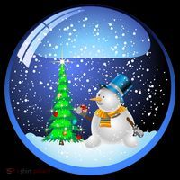 Christmas Little Snowman Globe Ornament thumb 1