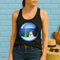 Christmas Little Snowman Globe Women's Tank Top thumb 2