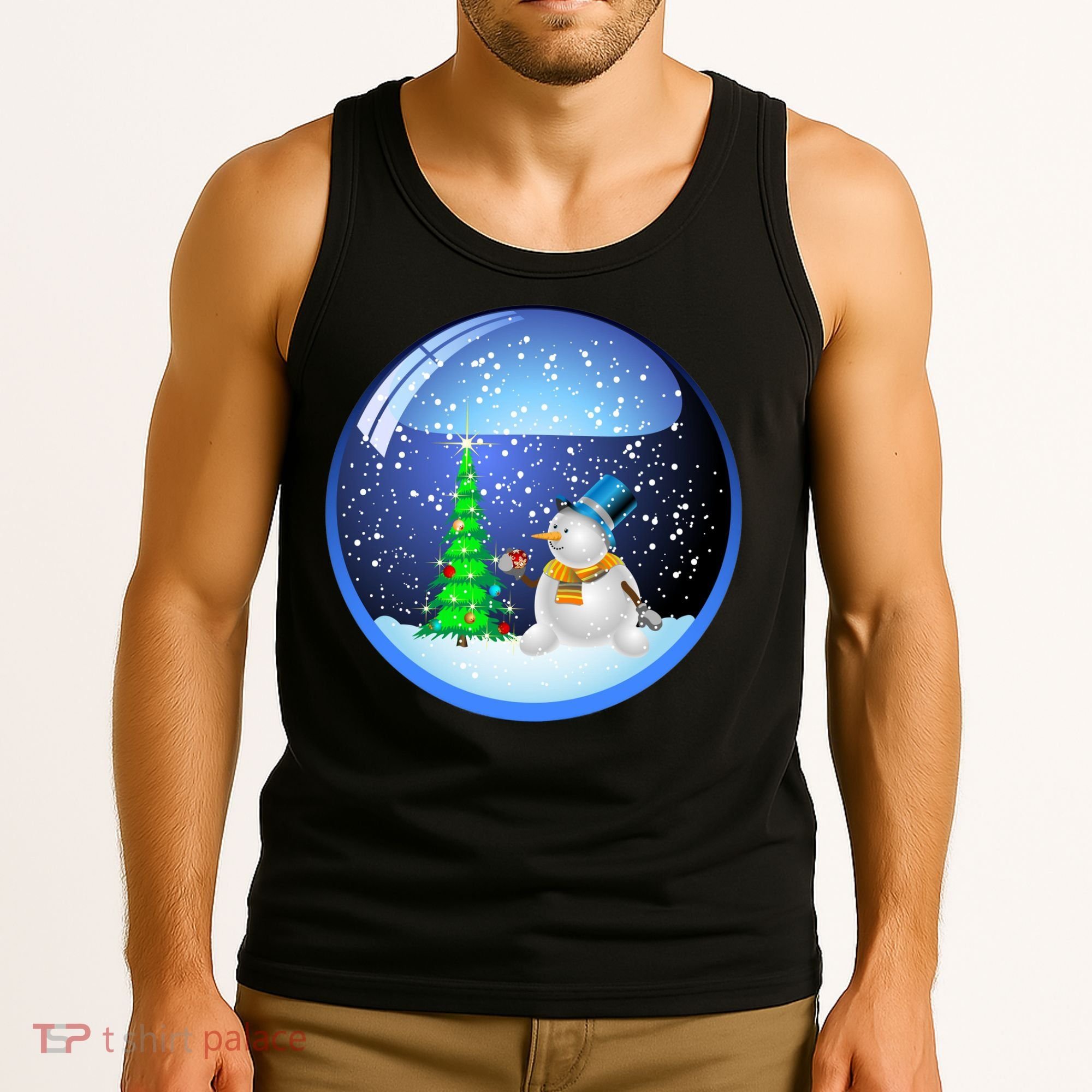 Christmas Little Snowman Globe Tank Top