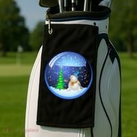 Christmas Little Snowman Globe Golf Towel thumb 2