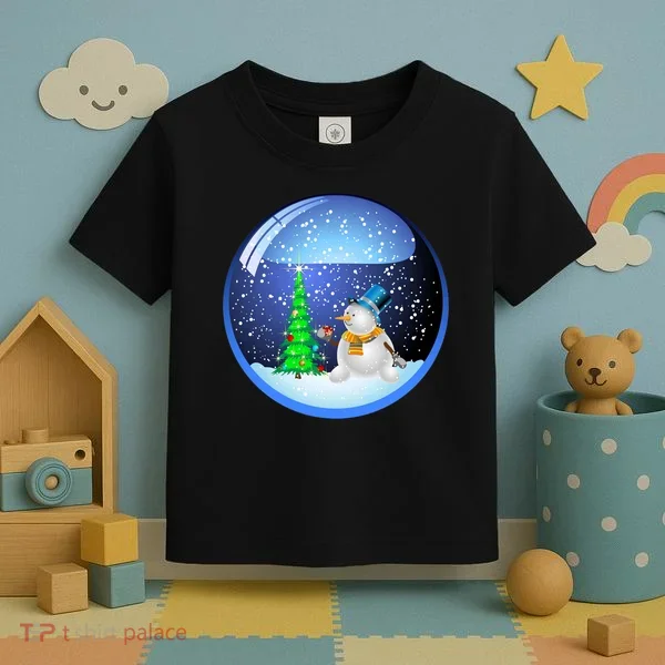 Christmas Little Snowman Globe Toddler T-Shirt