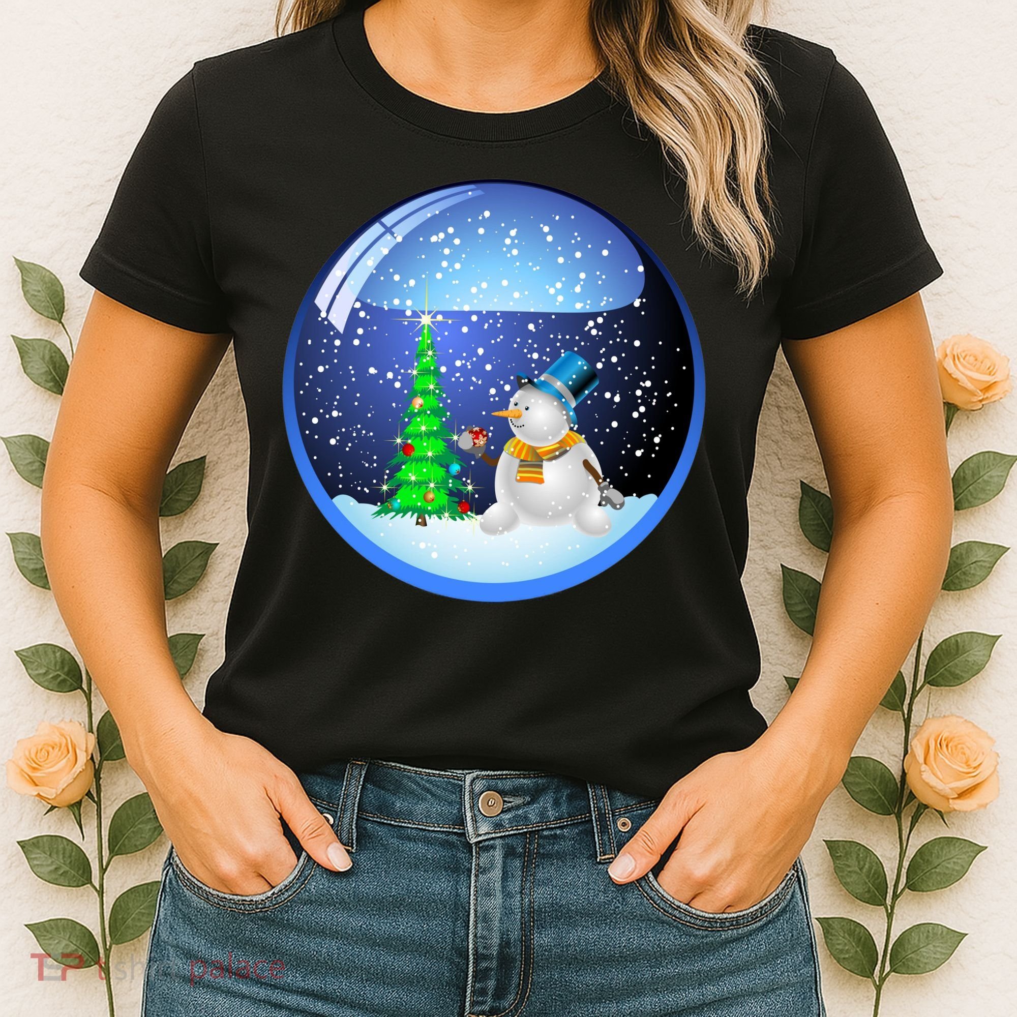 Christmas Little Snowman Globe Women's T-Shirt