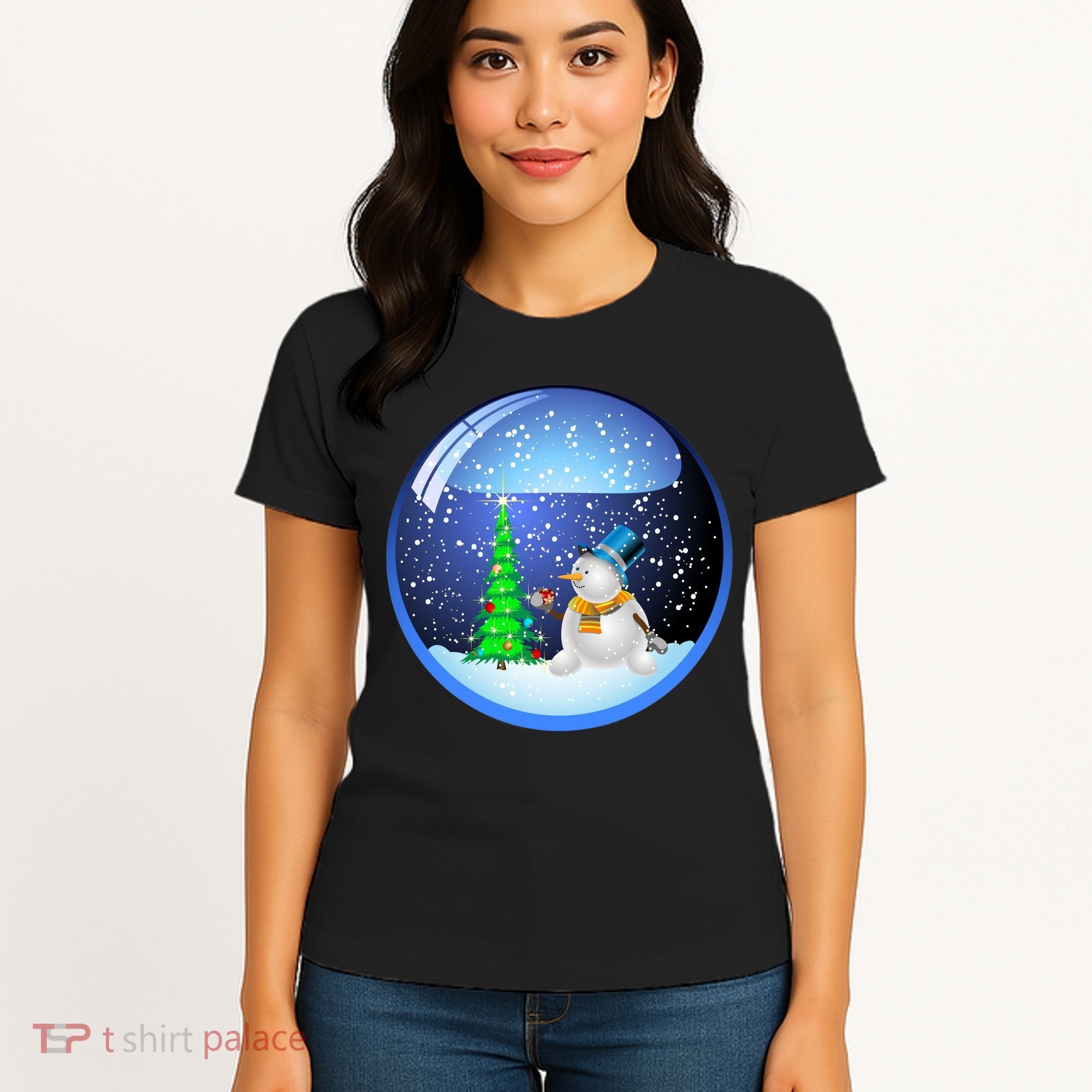 Christmas Little Snowman Globe Women's T-Shirt