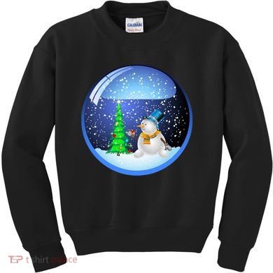 Christmas Little Snowman Globe Kids Sweatshirt