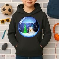 Christmas Little Snowman Globe Kids Hoodie thumb 2