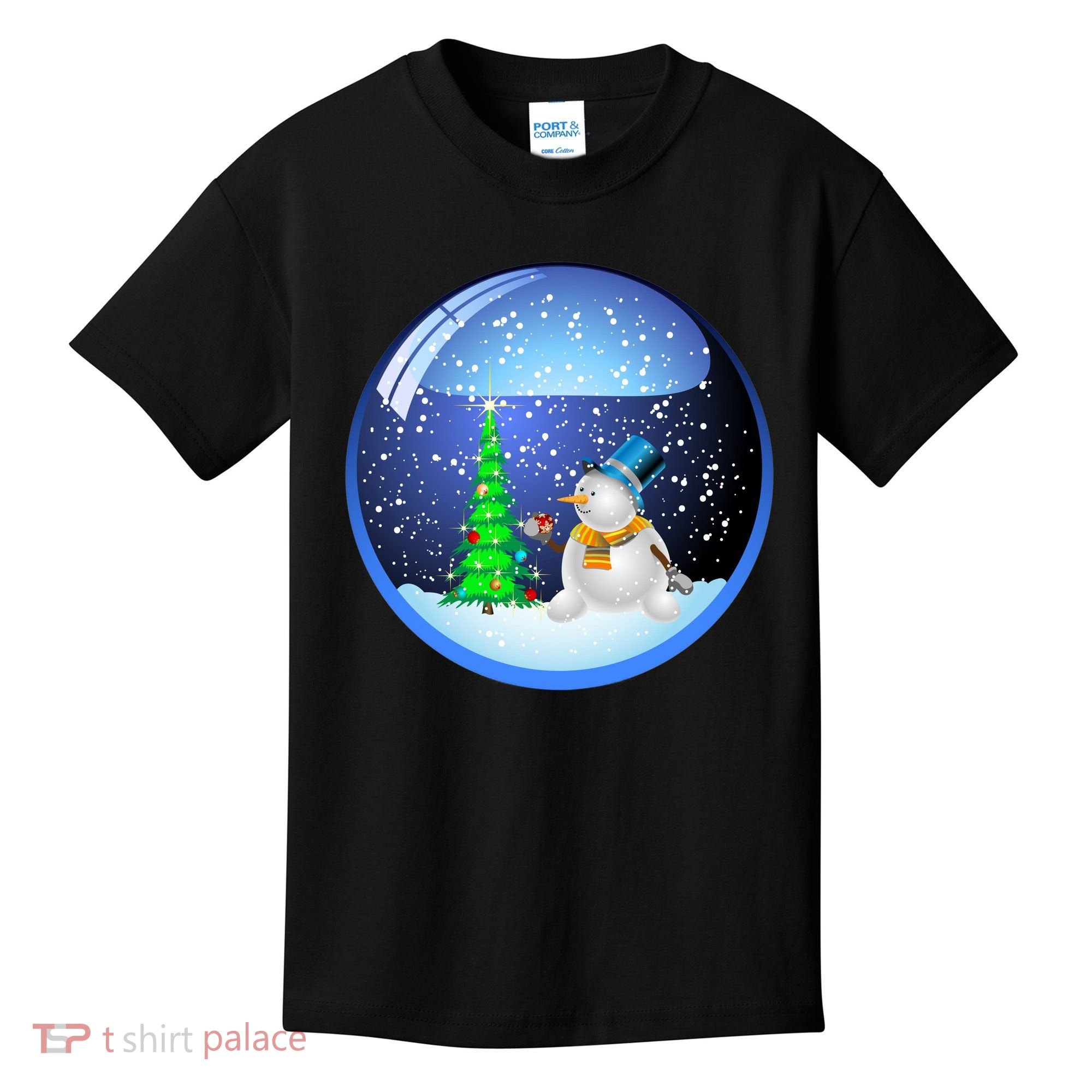 Christmas Little Snowman Globe Kids T-Shirt