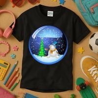 Christmas Little Snowman Globe Kids T-Shirt thumb 3