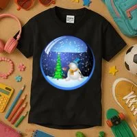 Christmas Little Snowman Globe Kids T-Shirt thumb 3