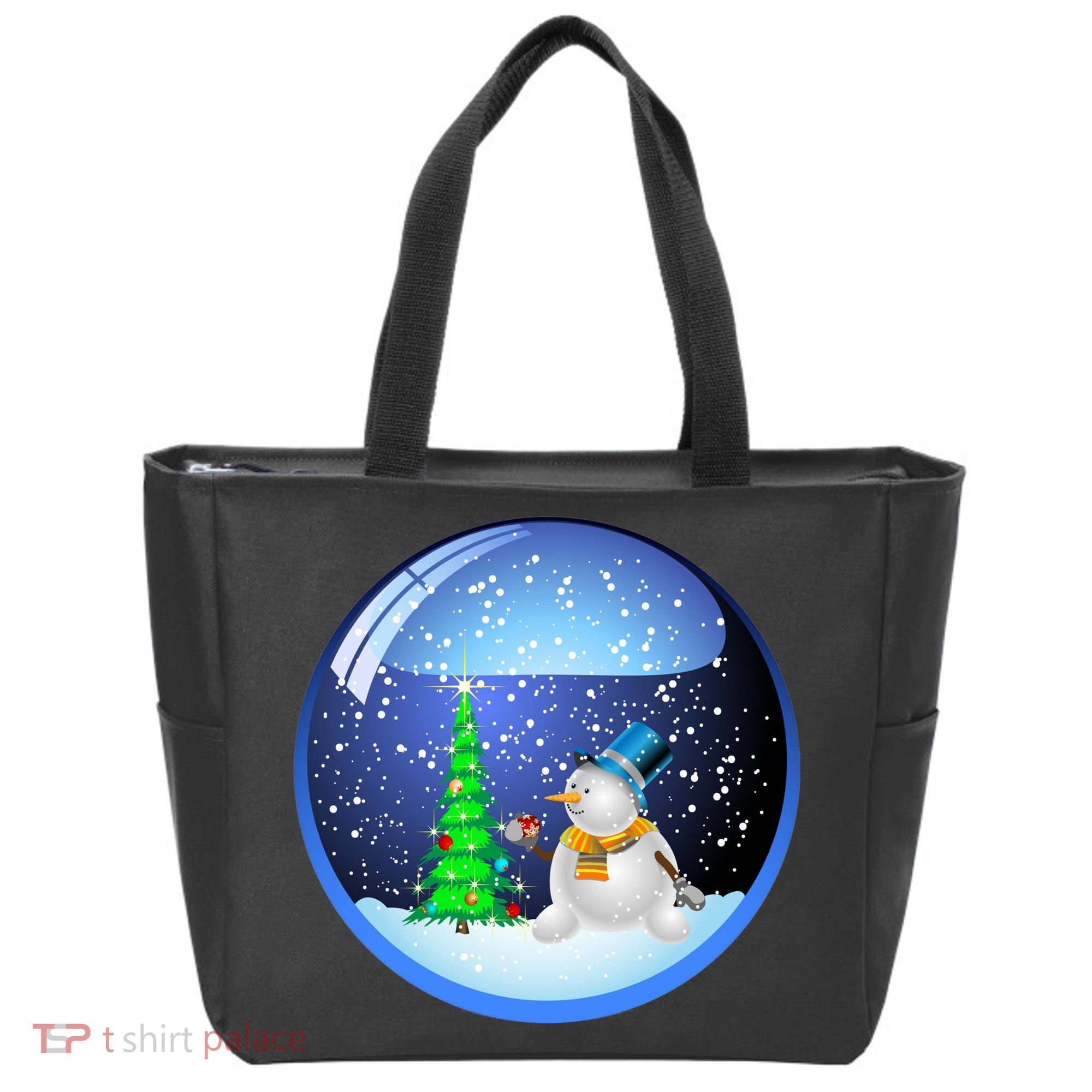 Christmas Little Snowman Globe Tote Bag